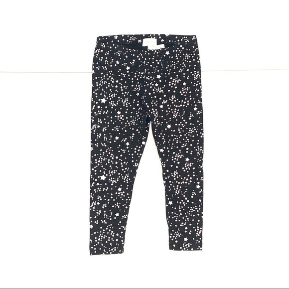 NWOT - BCBGirls Black & Silver Foil Stars Leggings - Picture 1 of 4